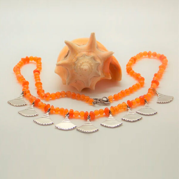 Colar Cornalina Leque